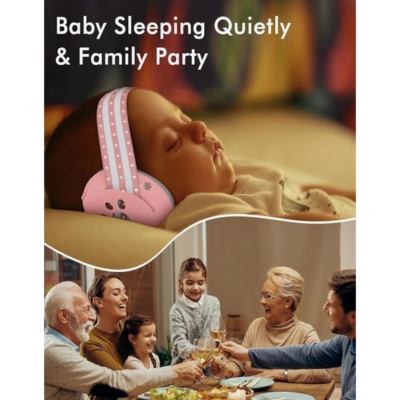 GARDTECH Baby Noise Protection Earmuffs Pink 0–3 Years Adjustable Headband - Picture 5 of 5